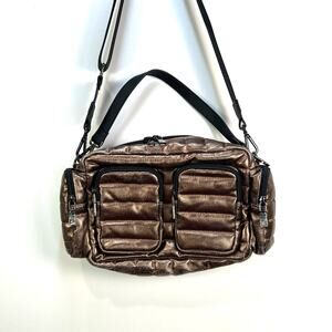 Think Royln Rose Gold Canvas Quilted Crossbody